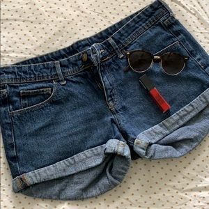 Cuffed Denim Shorts